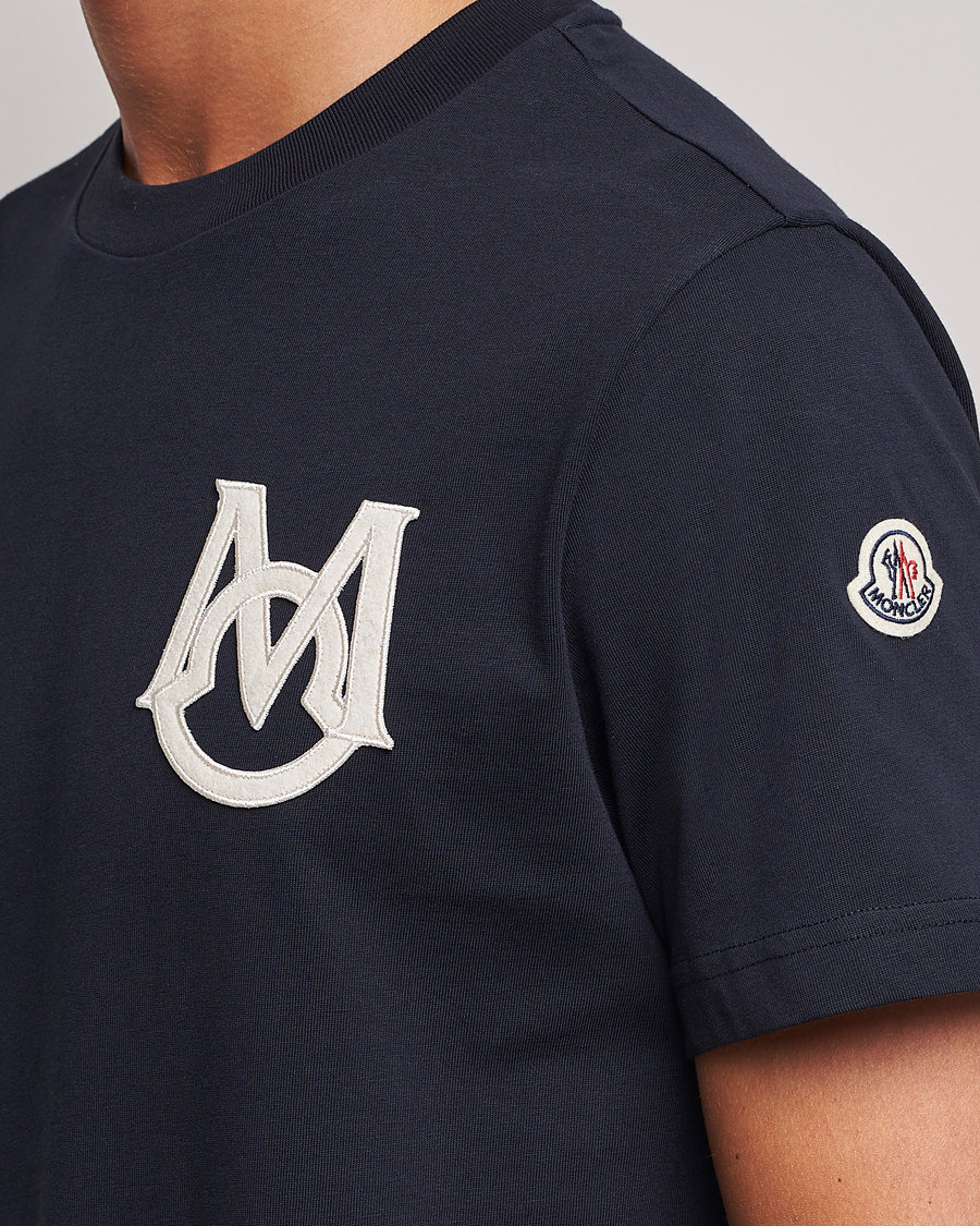 Men | T-Shirts | Moncler | Embossed Logo T-Shirt Navy