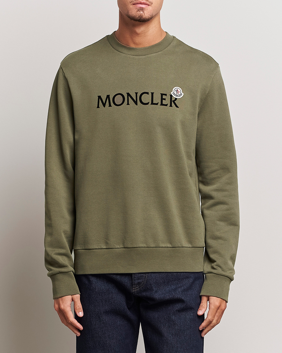 Men | Sweatshirts | Moncler | Lettering Logo Sweatshirt Olive