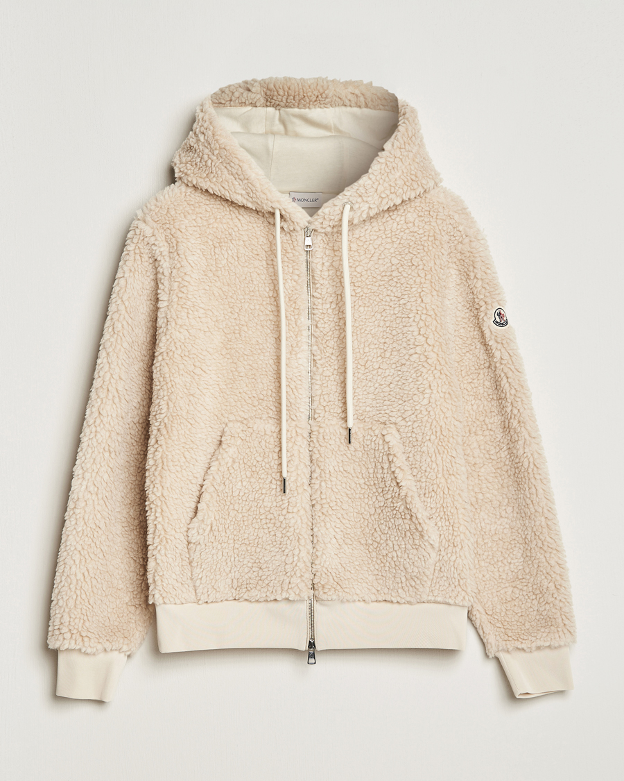 Moncler Hooded Zip Cardigan Off White at CareOfCarl.com