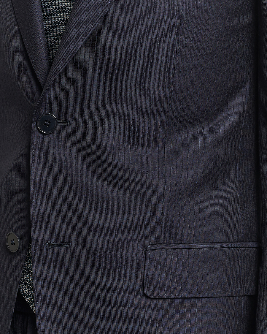 Men | Suits | Zegna | Tailored Tonal Stripe Wool Suit Navy