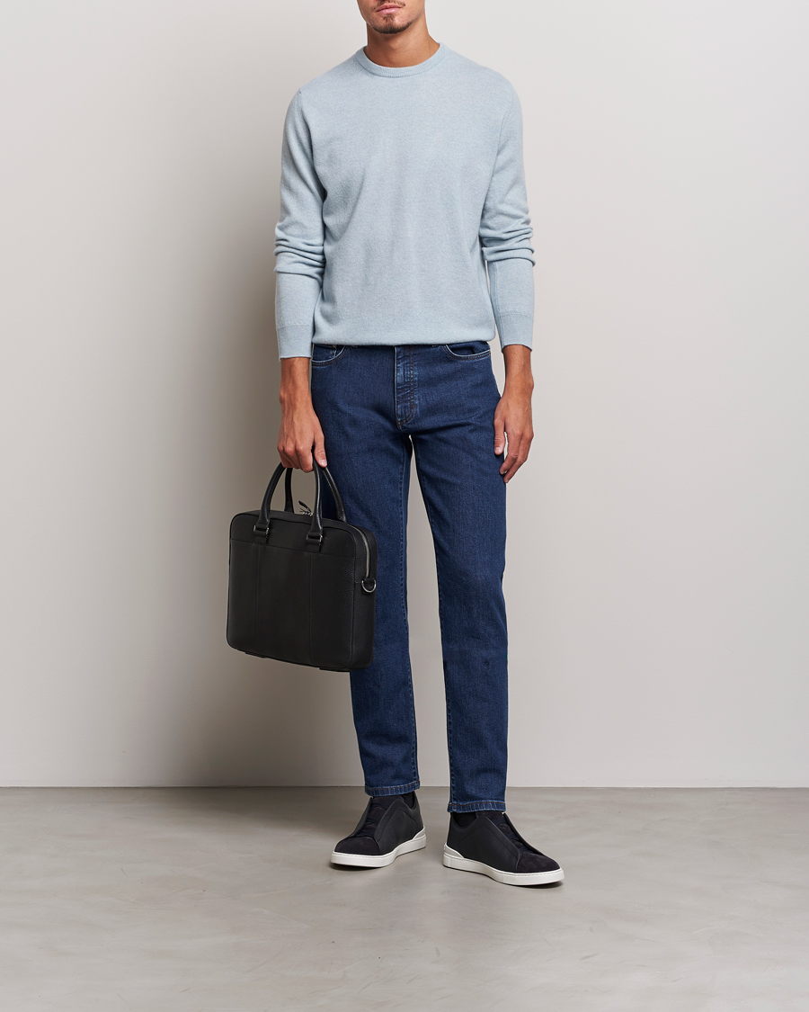 Men | Sweaters & Knitwear | Zegna | Oasi Cashmere Crew Neck Light Blue