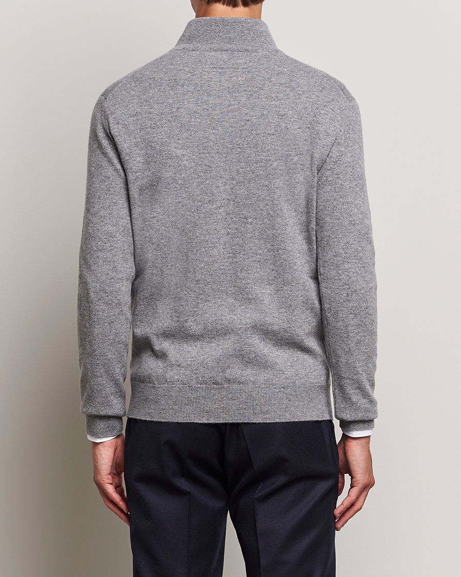 Men | Sweaters & Knitwear | Zegna | Oasi Cashmere Half Zip Grey Melange