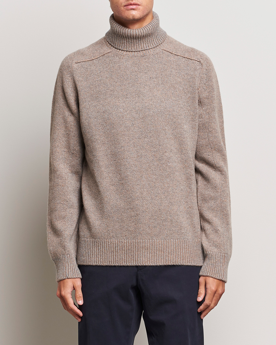 Men | Sweaters & Knitwear | Zegna | 5 Gauge Cashmere Rollneck Beige Melange