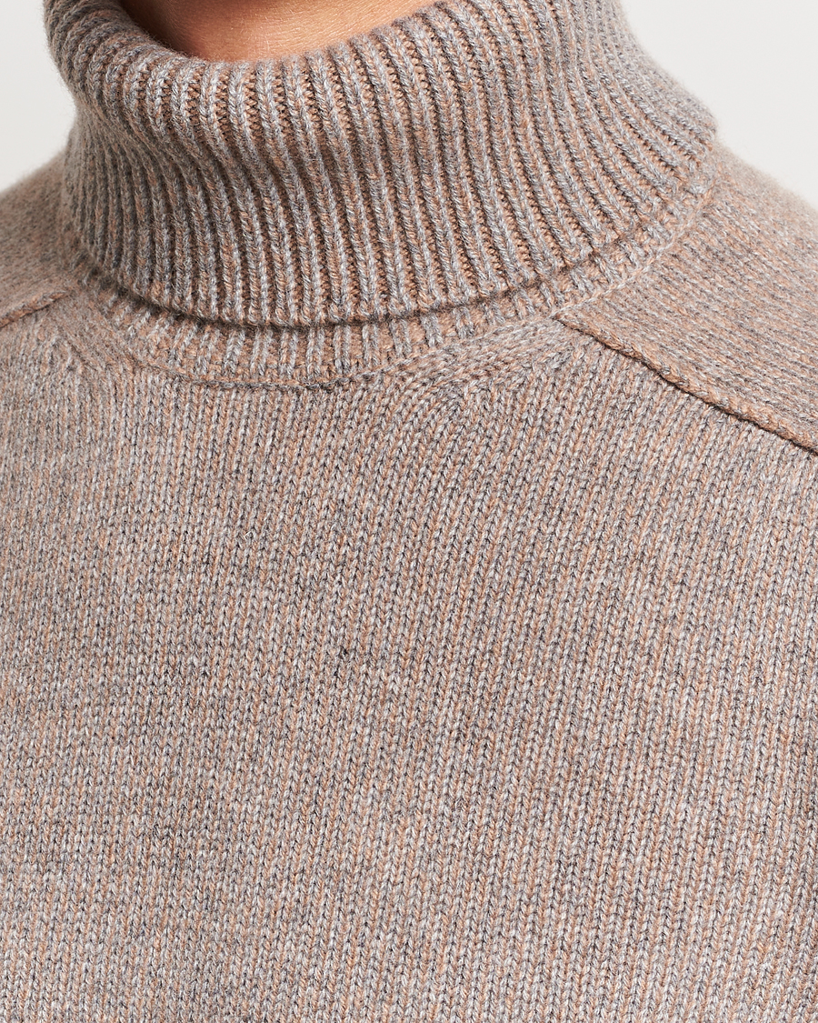 Men | Sweaters & Knitwear | Zegna | 5 Gauge Cashmere Rollneck Beige Melange