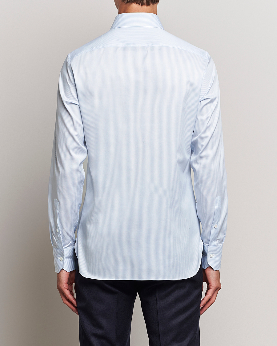 Men | Shirts | Zegna | Slim Fit Striped Dress Shirt Light Blue