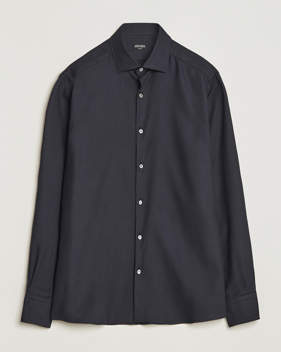 Men | Zegna | Zegna | Cotton/Cashmere Casual Shirt Navy