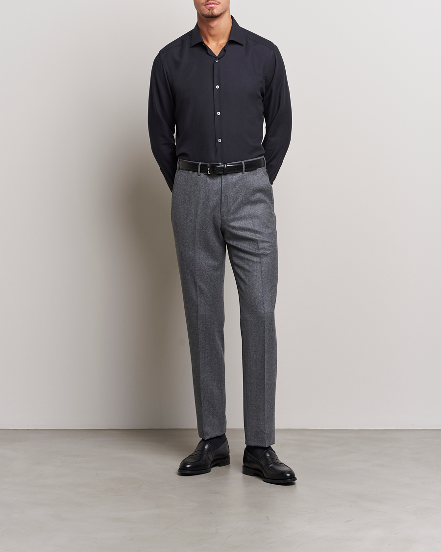 Men | Shirts | Zegna | Cotton/Cashmere Casual Shirt Navy