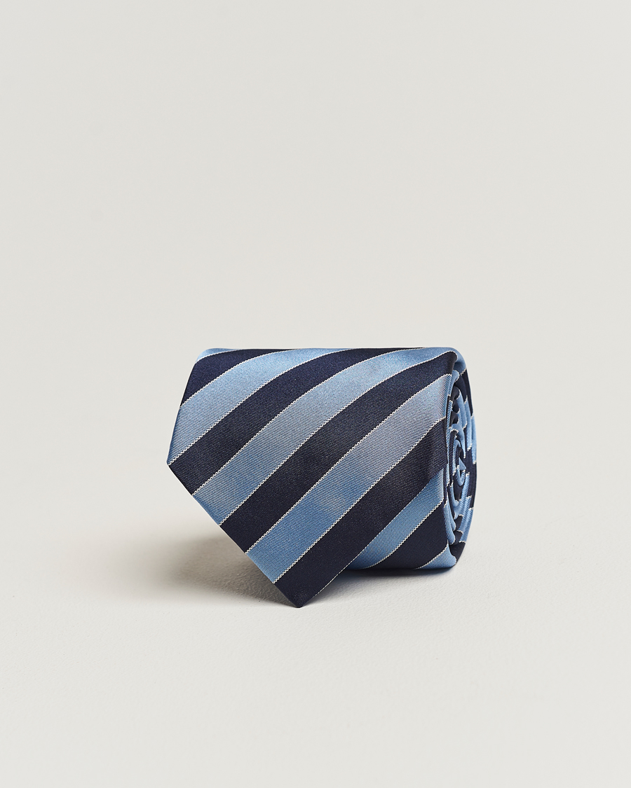 Men | Zegna Regimental Stripe Silk Tie Navy | Zegna | Regimental Stripe Silk Tie Navy