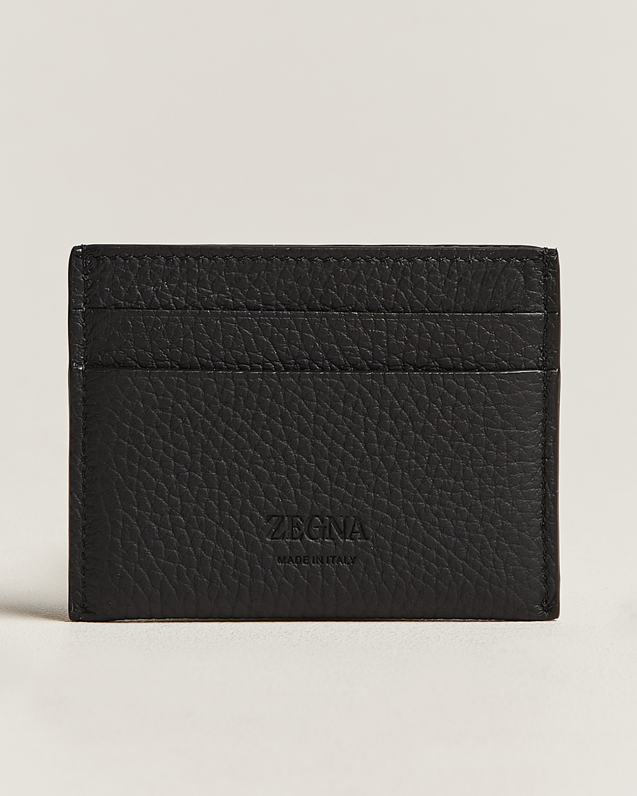 Men | Zegna | Zegna | Grain Leather Card Holder Black