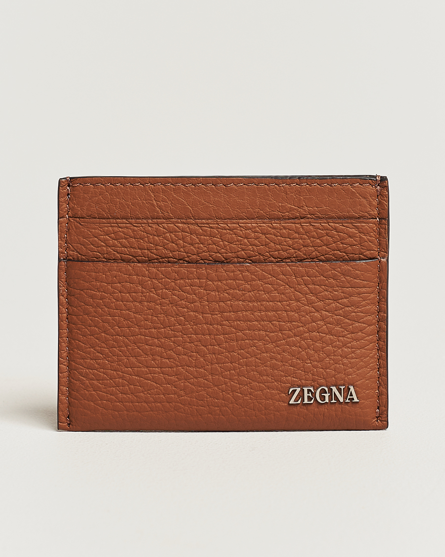 Men | Zegna | Zegna | Grain Leather Card Holder Brown