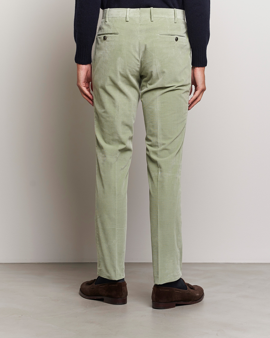 Men | Trousers | PT01 | Slim Fit Pleated Corduroy Trousers Mint