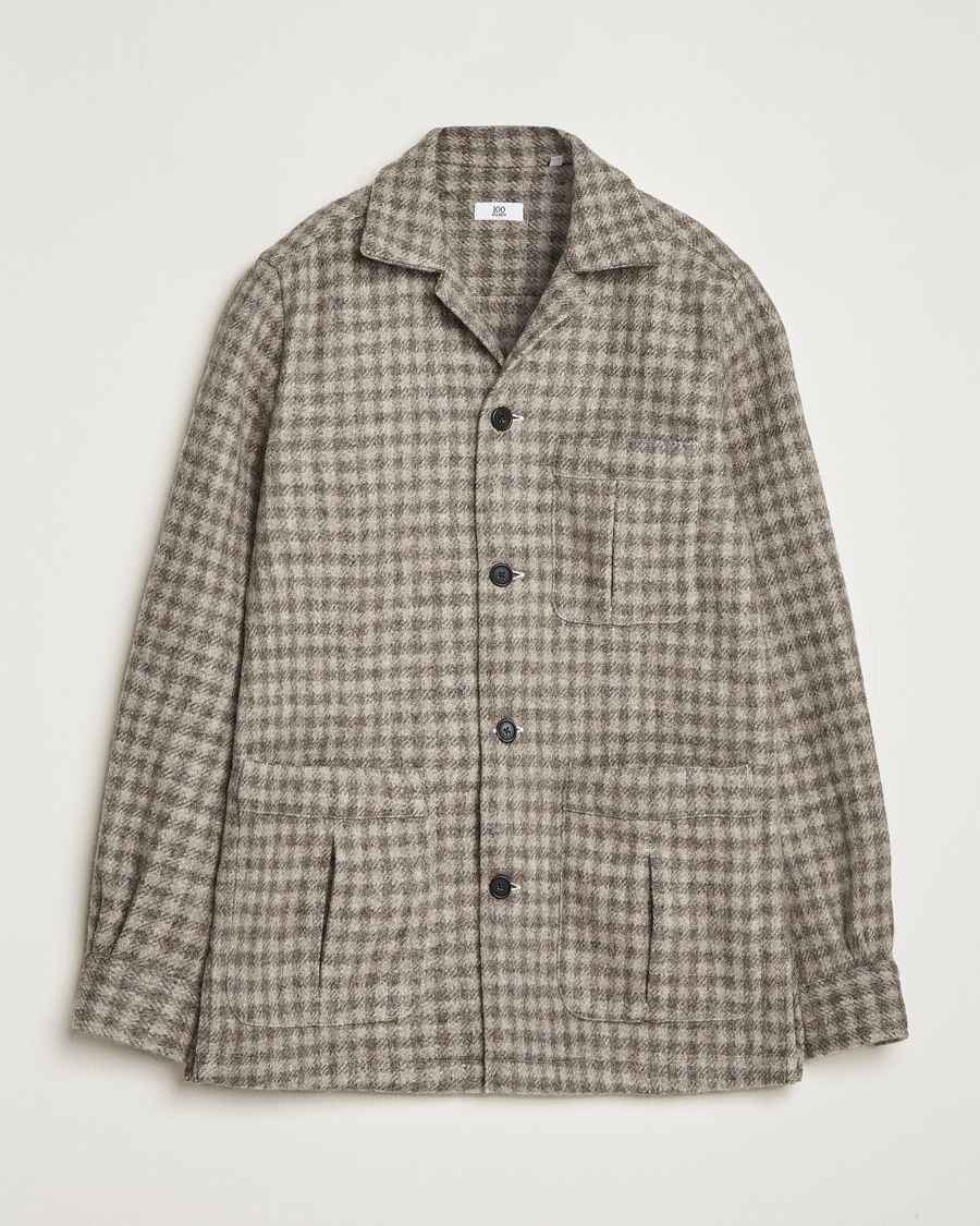 100Hands Fox Brothers Checked Wool Travellers Jacket Brown at