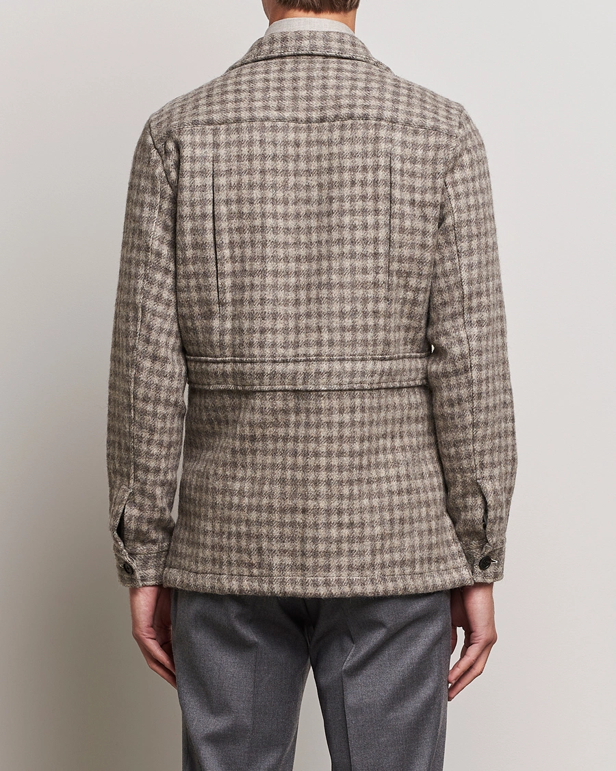 Men | Shirts | 100Hands | Fox Brothers Checked Wool Travellers Jacket Brown