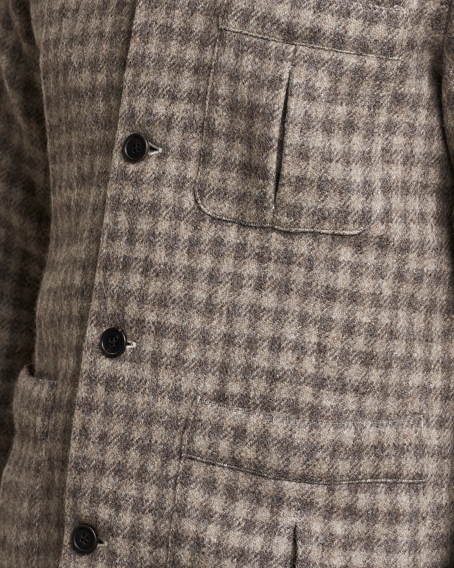 Men | Shirts | 100Hands | Fox Brothers Checked Wool Travellers Jacket Brown
