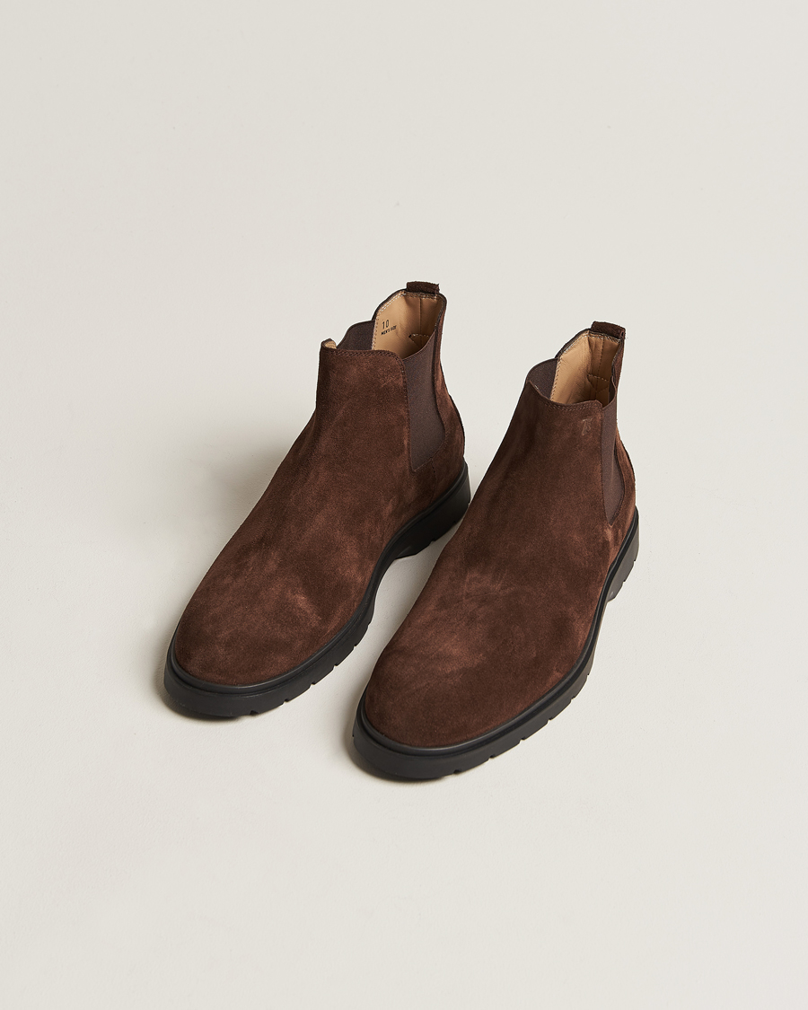 Men | Tod's | Tod's | Tronchetto Chelsea Boots Dark Brown Suede