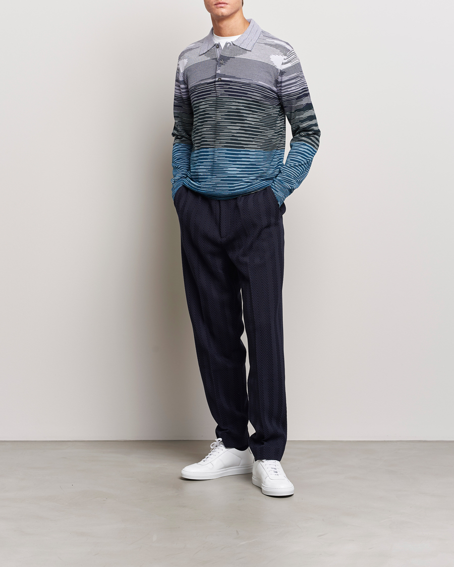 Men | Trousers | Missoni | Tonal Zig-Zag Trousers Navy