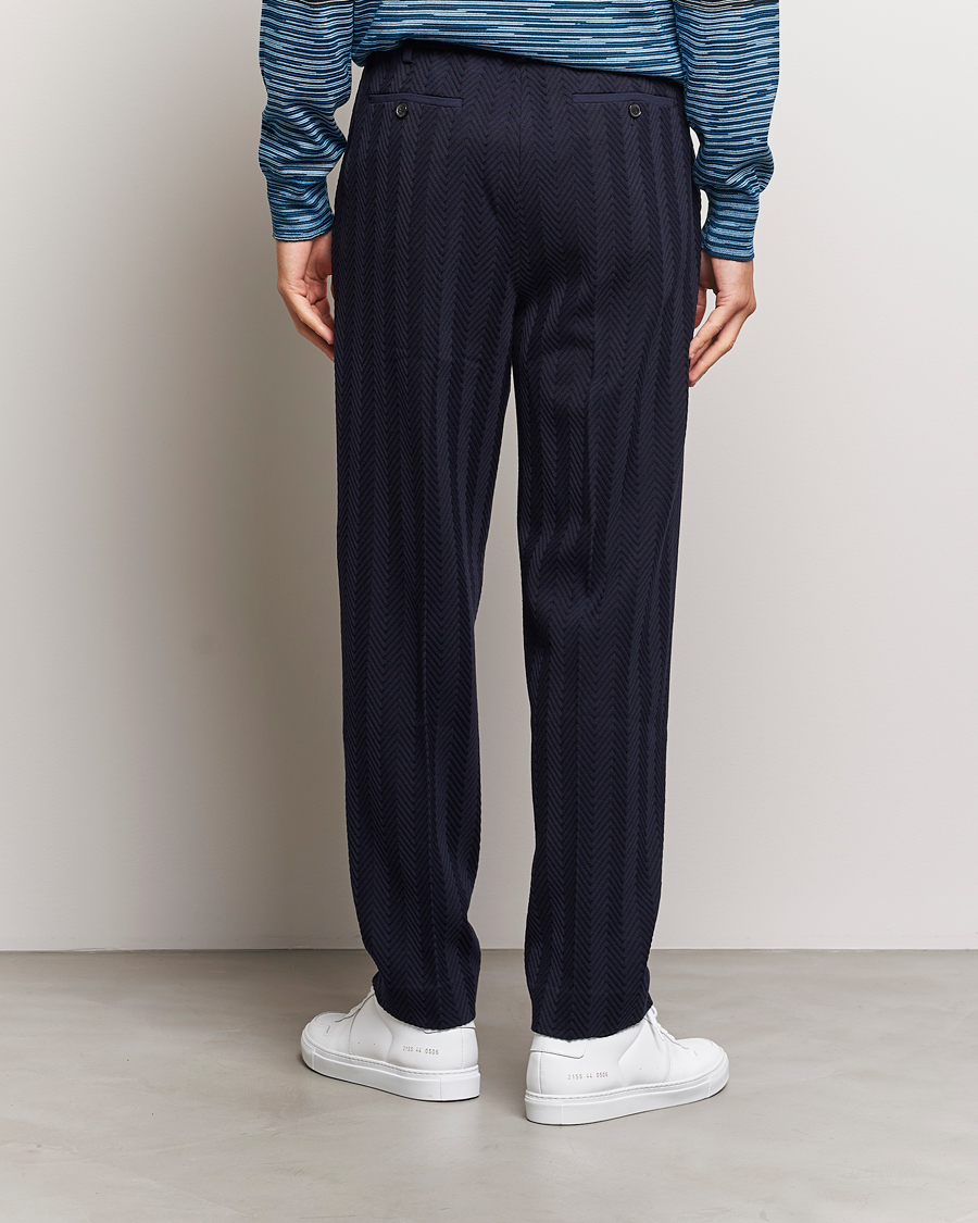 Men | Trousers | Missoni | Tonal Zig-Zag Trousers Navy