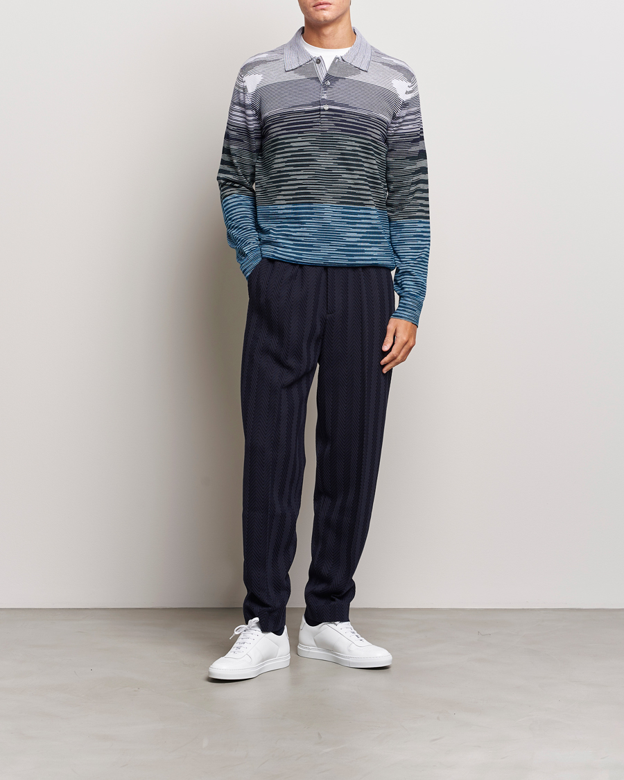 Men | Sweaters & Knitwear | Missoni | Space Dyed Long Sleeve Polo Blue/Black