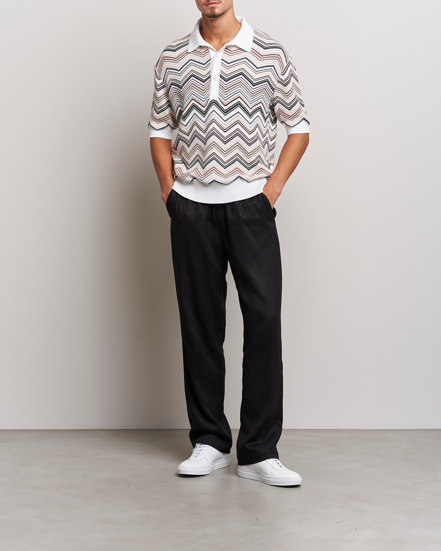 Men | Polo Shirts | Missoni | Chevron Cotton Polo Beige