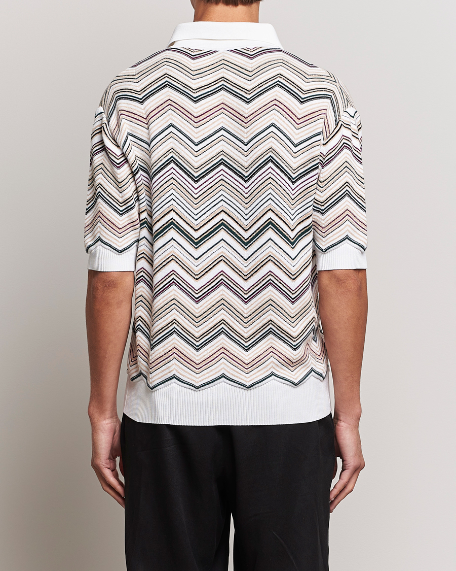 Men | Polo Shirts | Missoni | Chevron Cotton Polo Beige