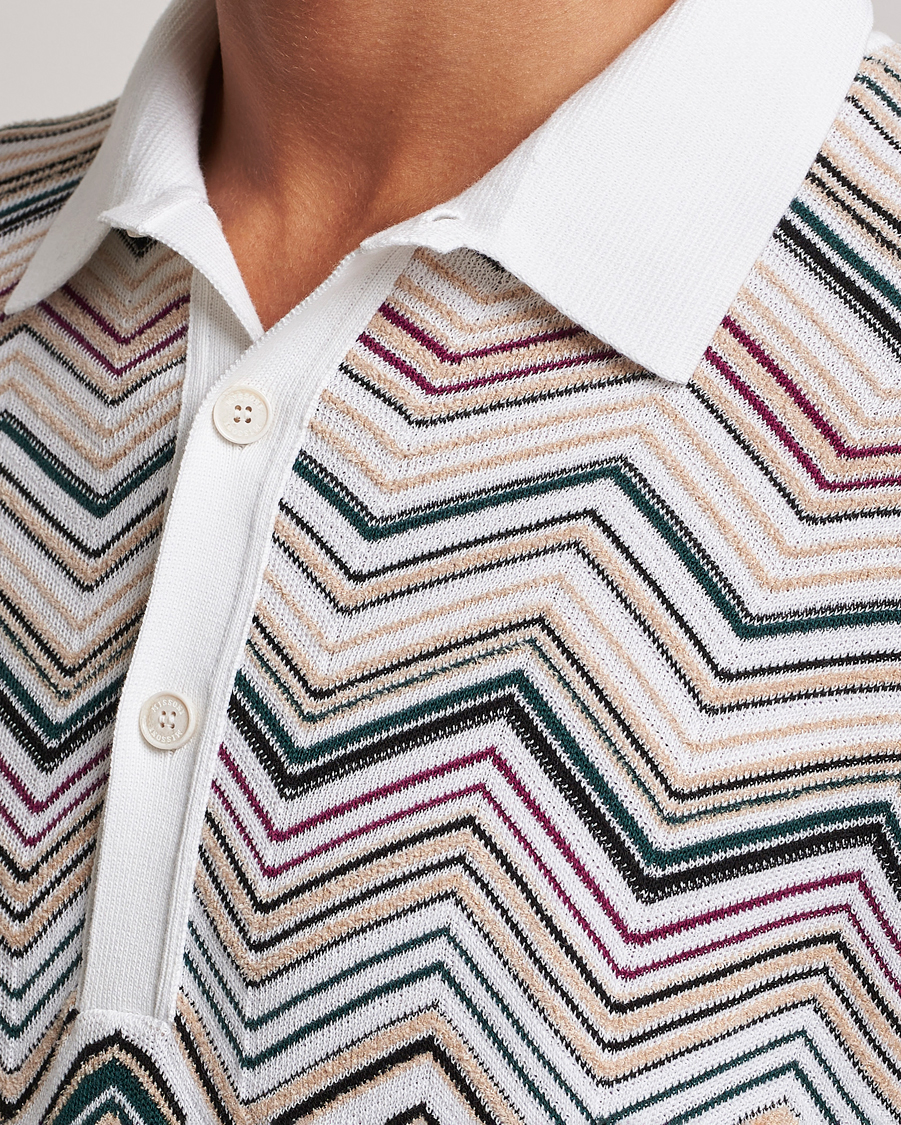 Men | Polo Shirts | Missoni | Chevron Cotton Polo Beige