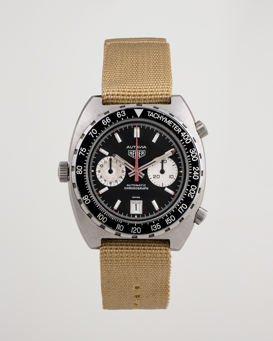 Men | Heuer Pre-Owned Autavia 11063 'Viceroy' Tachymeter Steel Black | Heuer Pre-Owned | Autavia 11063 'Viceroy' Tachymeter Steel Black