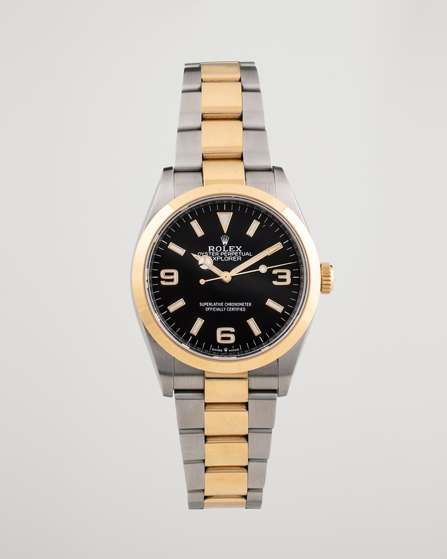 Men | Rolex Pre-Owned Explorer Two Tone 124273 Steel Gold Black | Rolex Pre-Owned | Explorer Two Tone 124273 Steel Gold Black