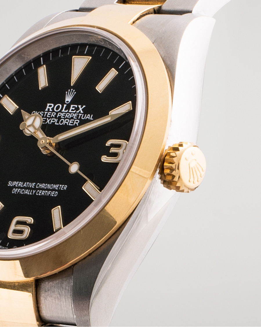 Men | Rolex Pre-Owned Explorer Two Tone 124273 Steel Gold Black | Rolex Pre-Owned | Explorer Two Tone 124273 Steel Gold Black