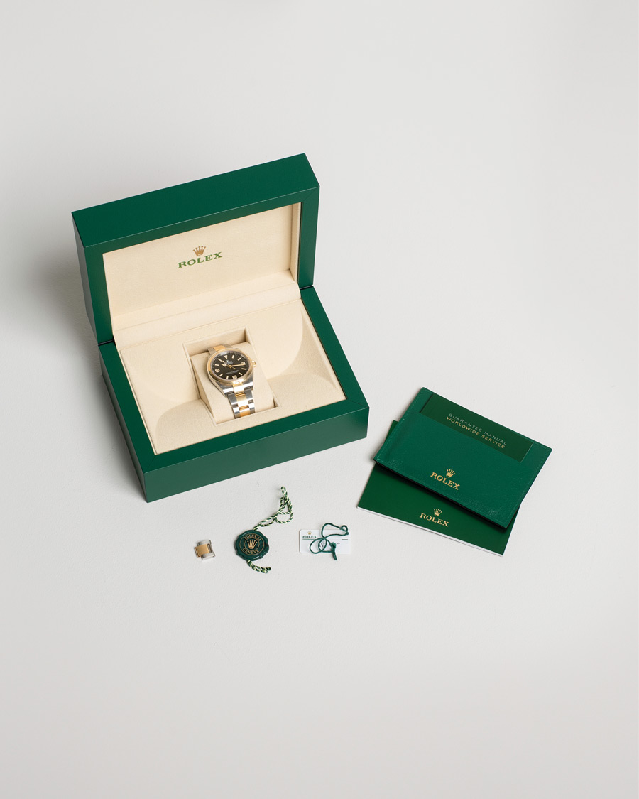 Men | Rolex Pre-Owned Explorer Two Tone 124273 Steel Gold Black | Rolex Pre-Owned | Explorer Two Tone 124273 Steel Gold Black