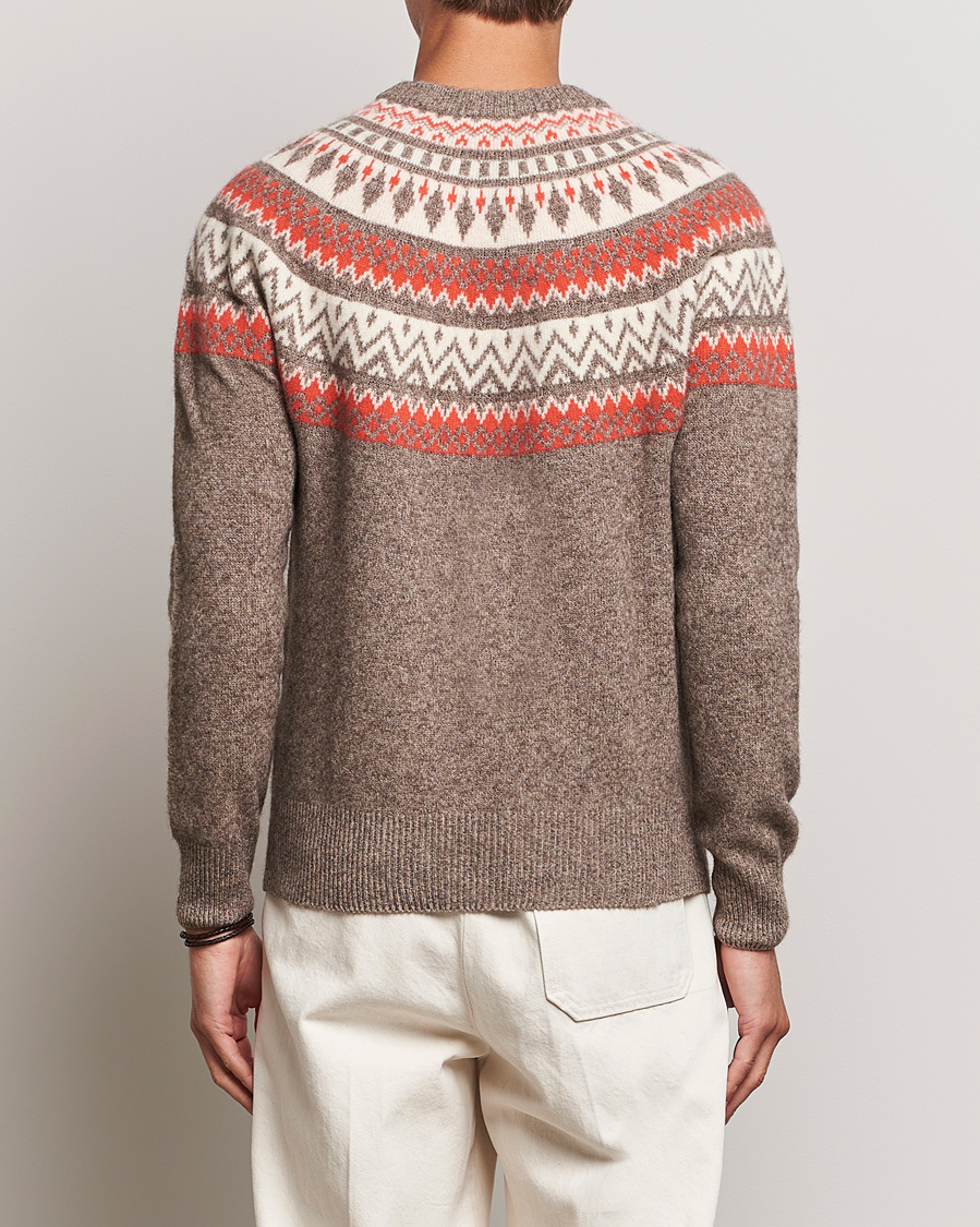 Men | Sweaters & Knitwear | Altea | Cashmere Blend Norwegian Sweater Beige/Red