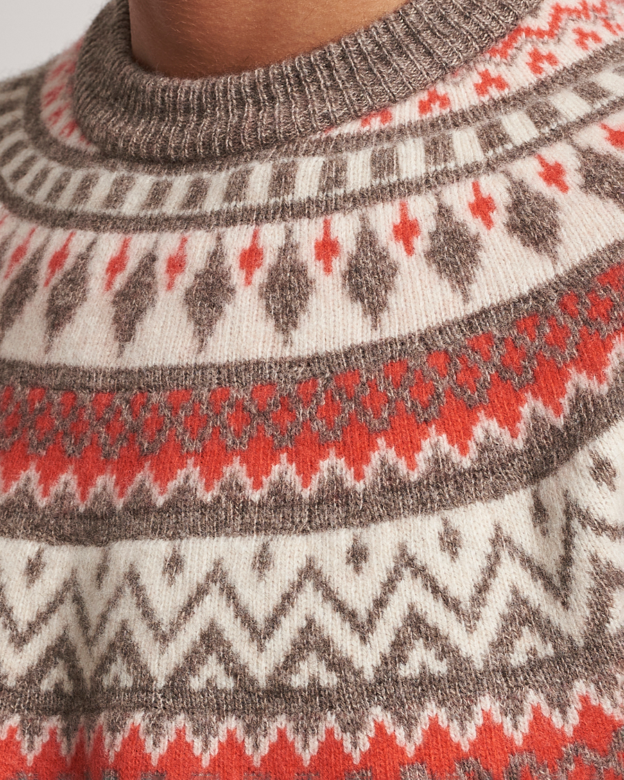 Men | Sweaters & Knitwear | Altea | Cashmere Blend Norwegian Sweater Beige/Red