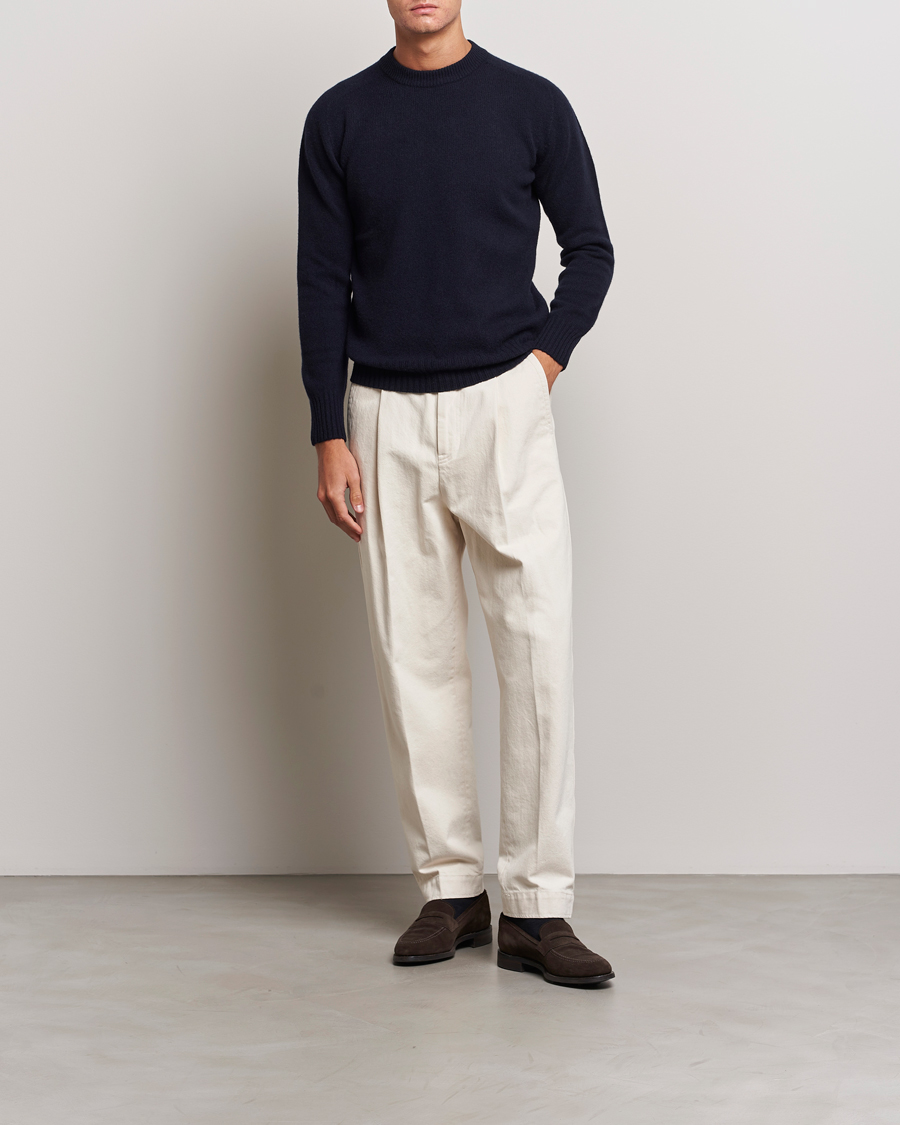 Alto Deti Men's 100% Pure Cashmere Crew Neck Pullover – Long Sleeve, Solid, Knit