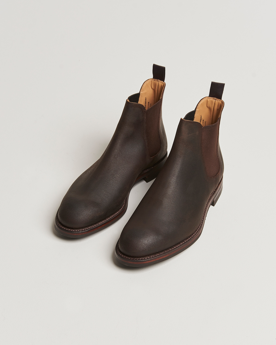 Men | Handmade Shoes | Crockett & Jones | Chelsea 5 Dk Brown Rough-Out Suede