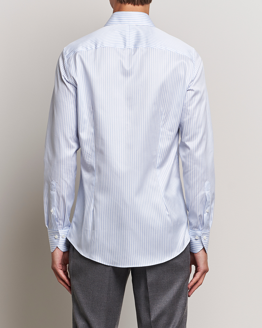 Men | Shirts | Stenströms | 1899 Slim Supima Cotton Stripe Shirt Blue