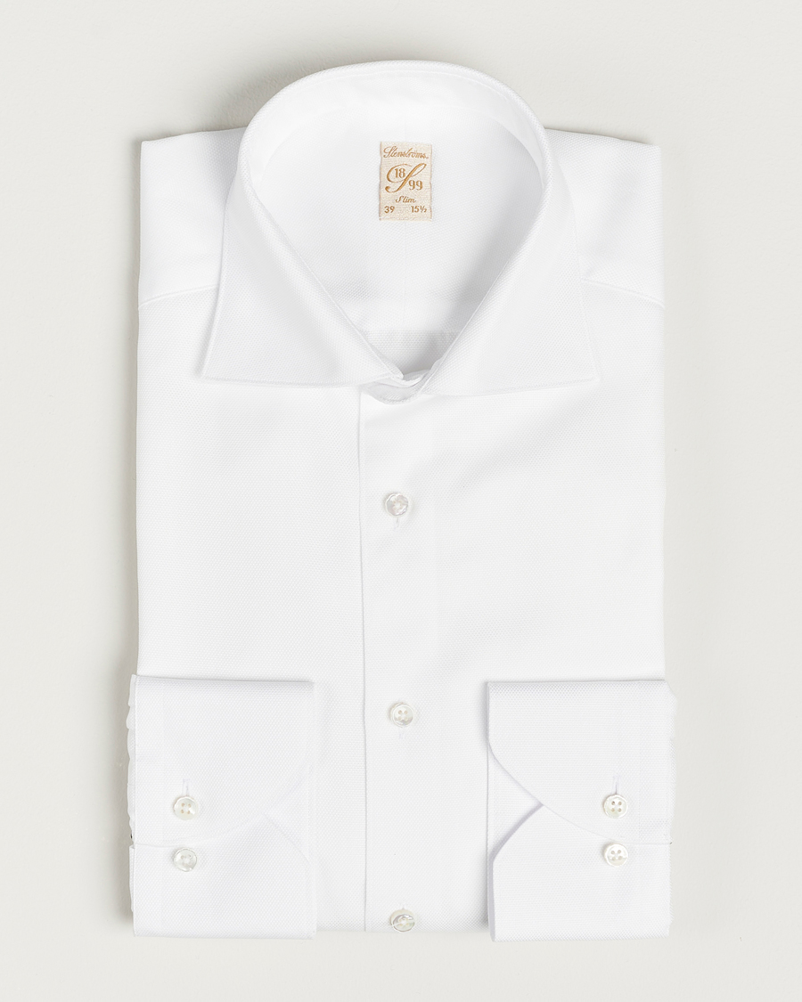 Men | Shirts | Stenströms | 1899 Slim Cotton Royal Oxford Shirt White