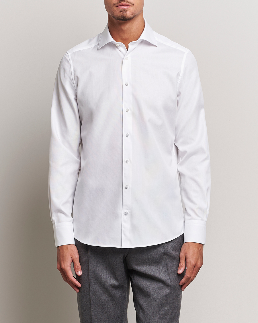 Men | Shirts | Stenströms | 1899 Slim Cotton Royal Oxford Shirt White