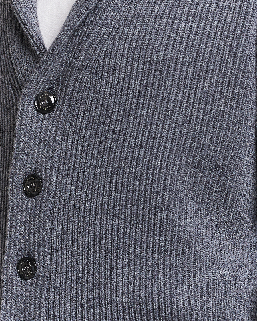 Men | Sweaters & Knitwear | Altea | Shawl Collar Cardigan Charcoal