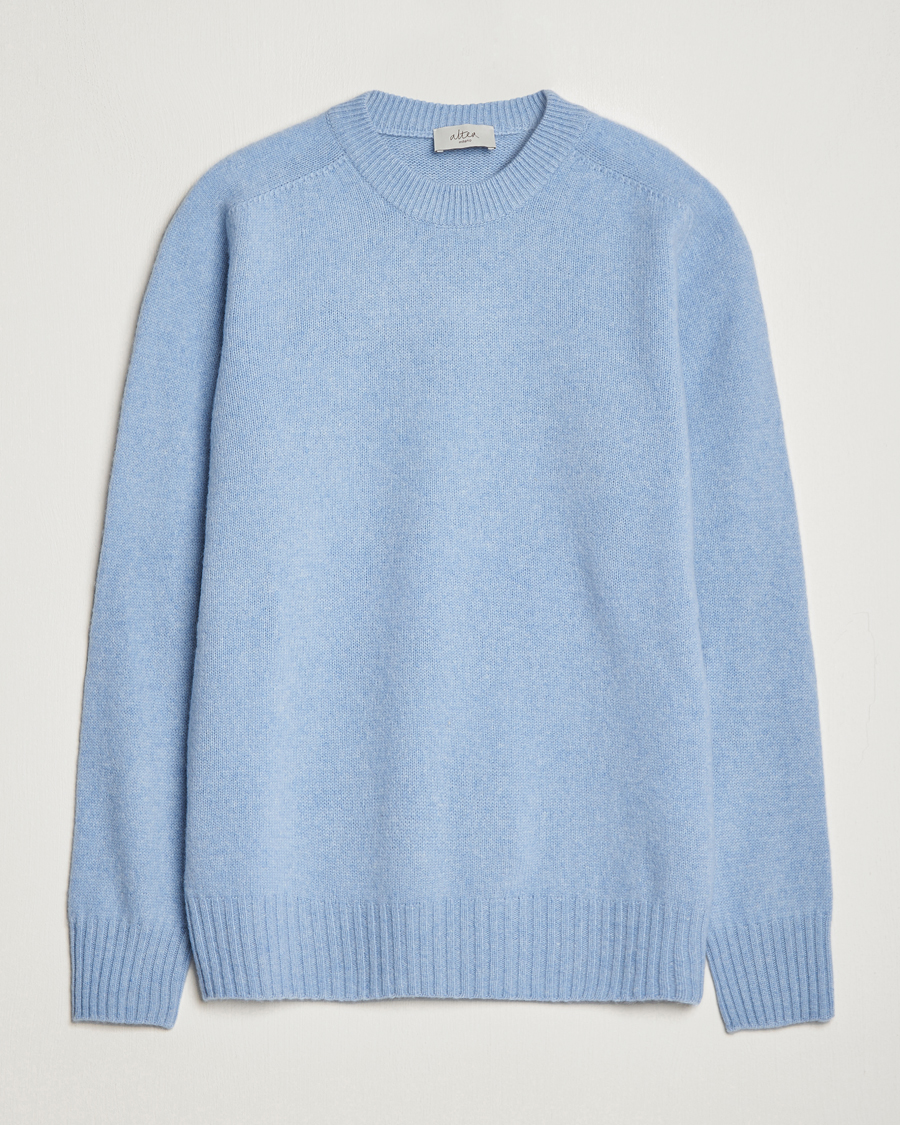 Men | Sweaters & Knitwear | Altea | Wool/Cashmere Crew Neck Pullover Light Blue