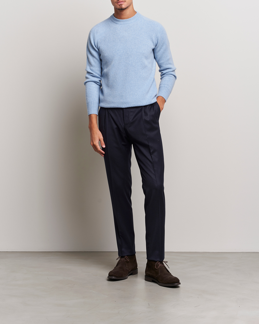 Men | Sweaters & Knitwear | Altea | Wool/Cashmere Crew Neck Pullover Light Blue
