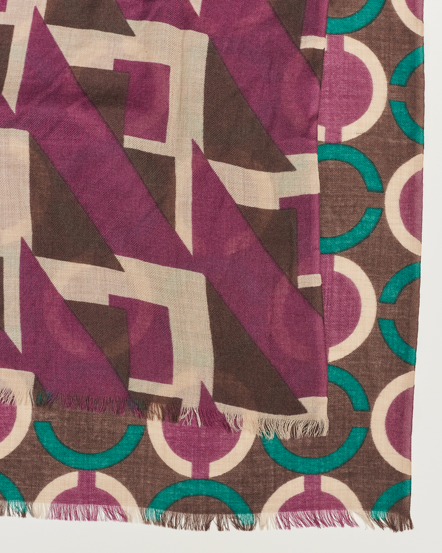 Men | Altea Printed Wool Scarf Brown | Altea | Printed Wool Scarf Brown