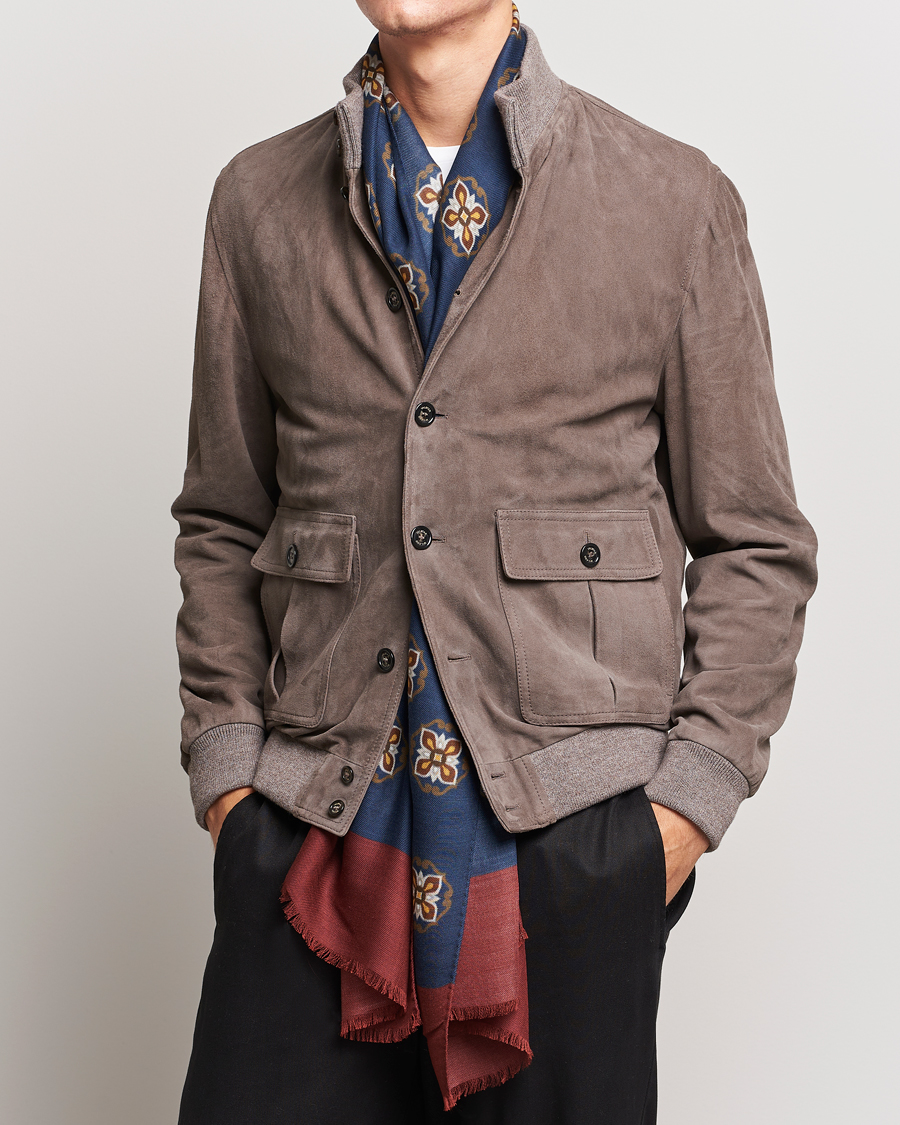 Men | Altea Printed Medallion Wool Scarf Navy | Altea | Printed Medallion Wool Scarf Navy