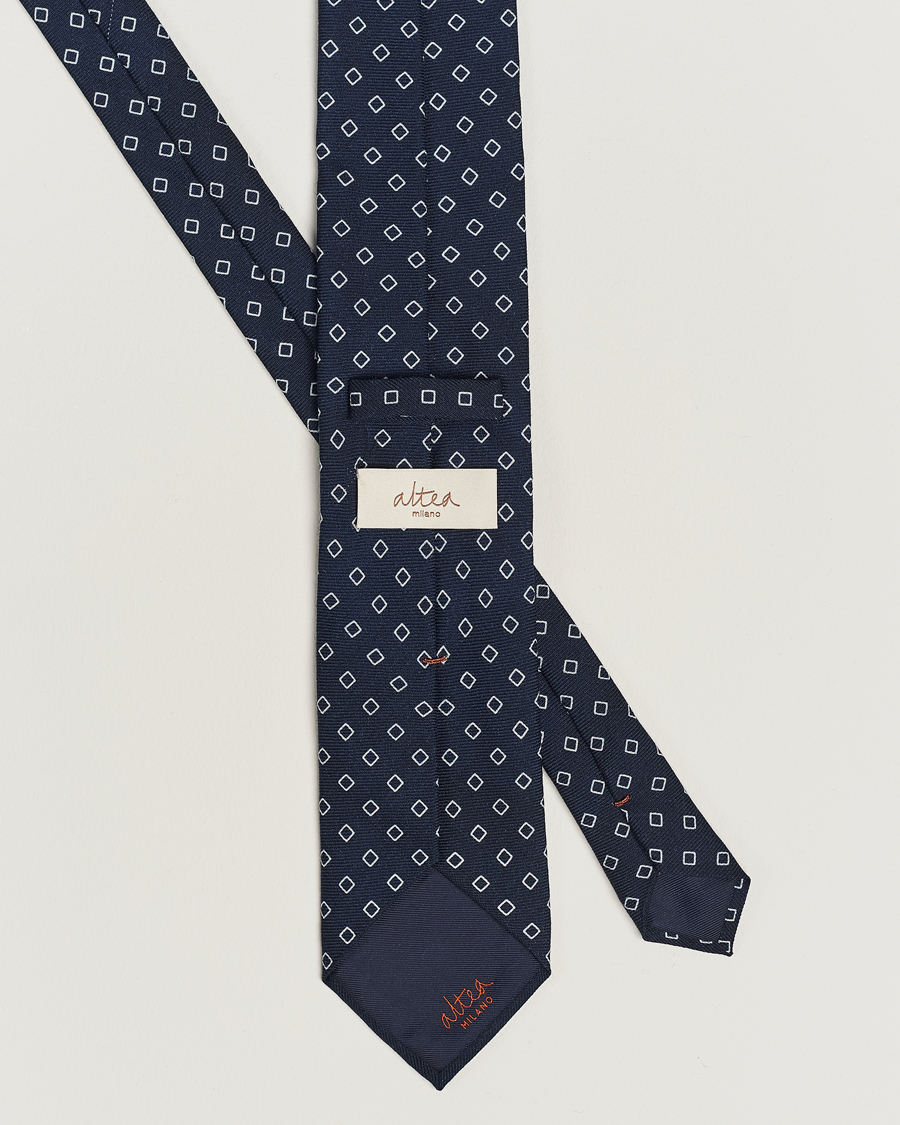 Men | Altea Printed Wool Tie Navy | Altea | Printed Wool Tie Navy