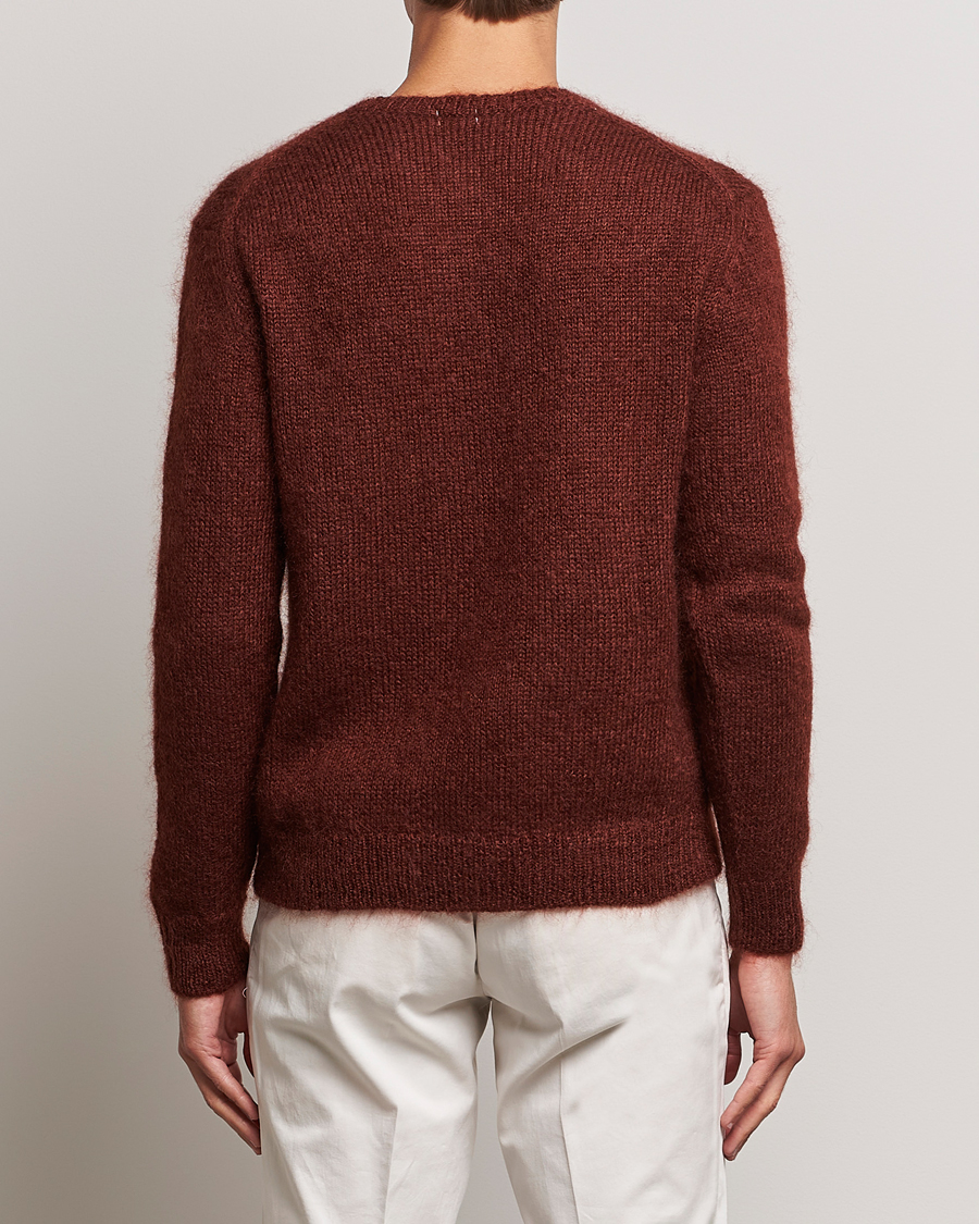 Men | Sweaters & Knitwear | Massimo Alba | Alder Mohair/Silk Crew Neck Burnt Orange