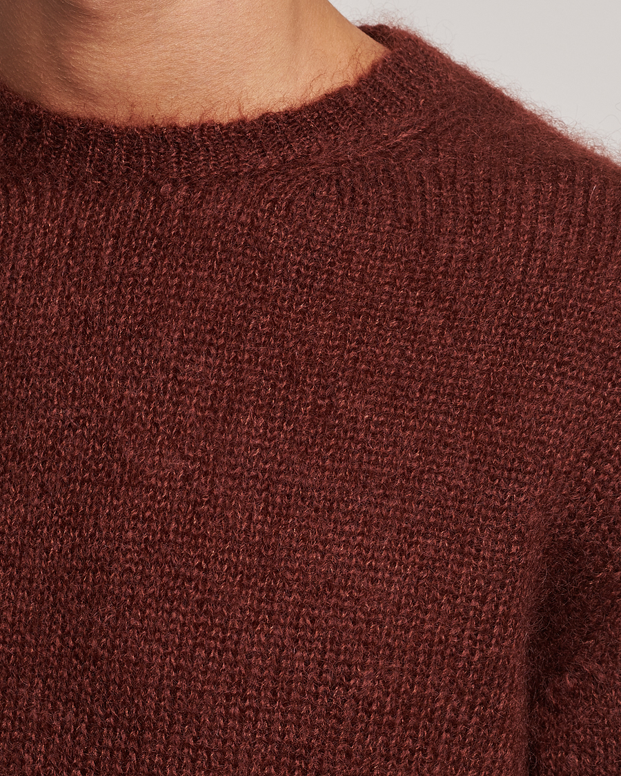 Men | Sweaters & Knitwear | Massimo Alba | Alder Mohair/Silk Crew Neck Burnt Orange