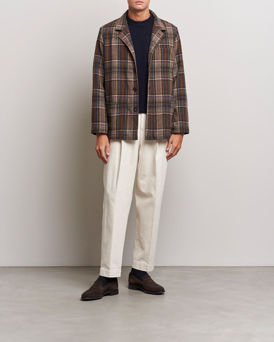 Men | Coats & Jackets | Massimo Alba | Florida Soft Wool Shirt Jacket Brown Check
