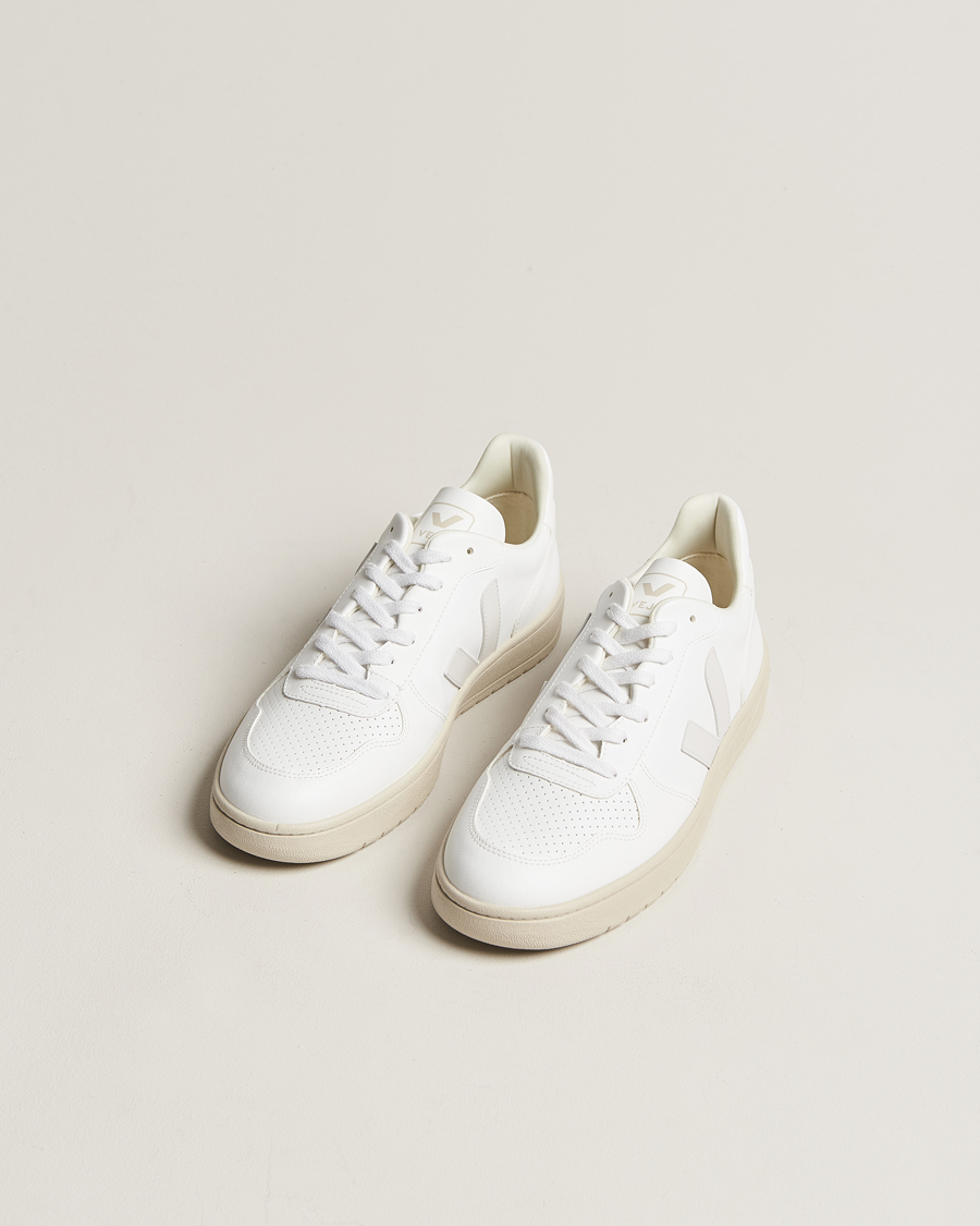 Men | White Sneakers | Veja | V-10 Vegan Leather Sneaker Full White