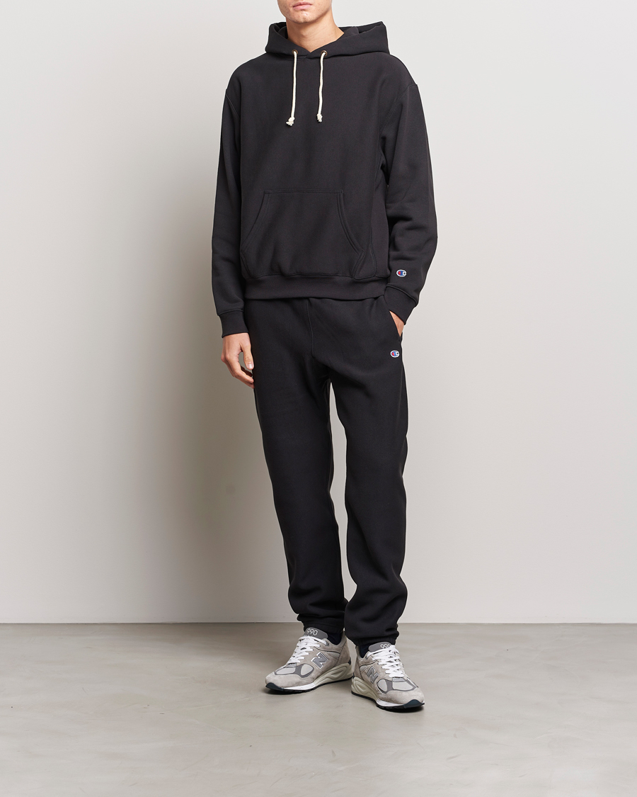 Men | Sweaters & Knitwear | Champion | Reverse Weave Soft Fleece Hoodie Black Beauty
