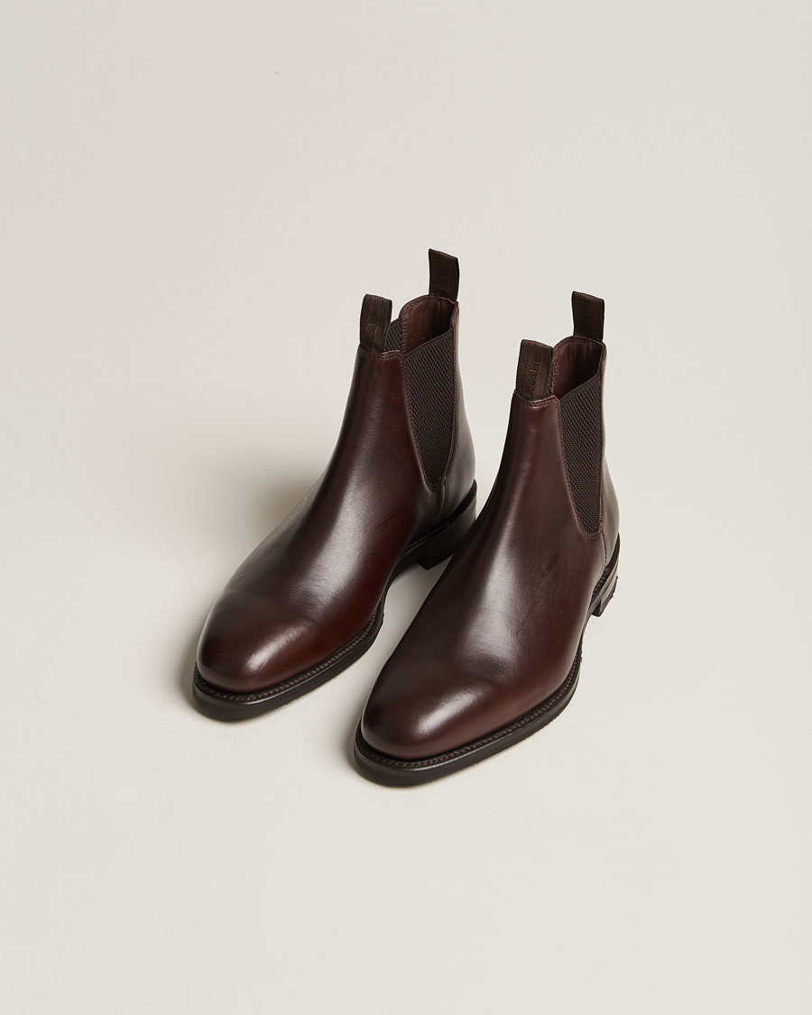 Men | Handmade Shoes | Loake 1880 | Emsworth Chelsea Boot Dark Brown Leather