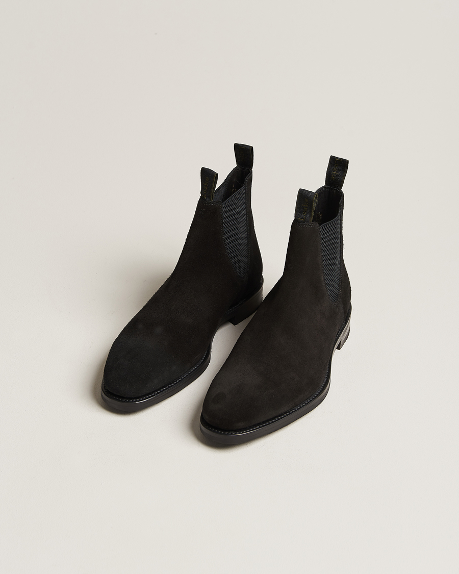 Men | Shoes | Loake 1880 | Emsworth Chelsea Boot Black Suede
