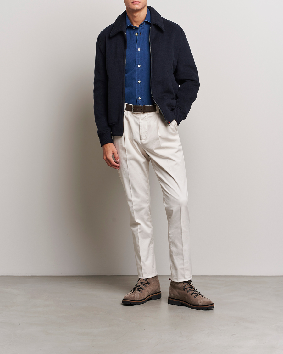 Men | Coats & Jackets | Kiton | Wool/Cashmere Bomber Jacket Navy